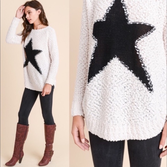 ‼️SALE‼️🔥LAST 1🔥⭐️⭐️ Star Fuzzy Sweater! - Picture 4 of 5